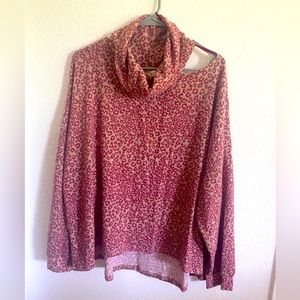 Open Shoulder Leopard Sweater